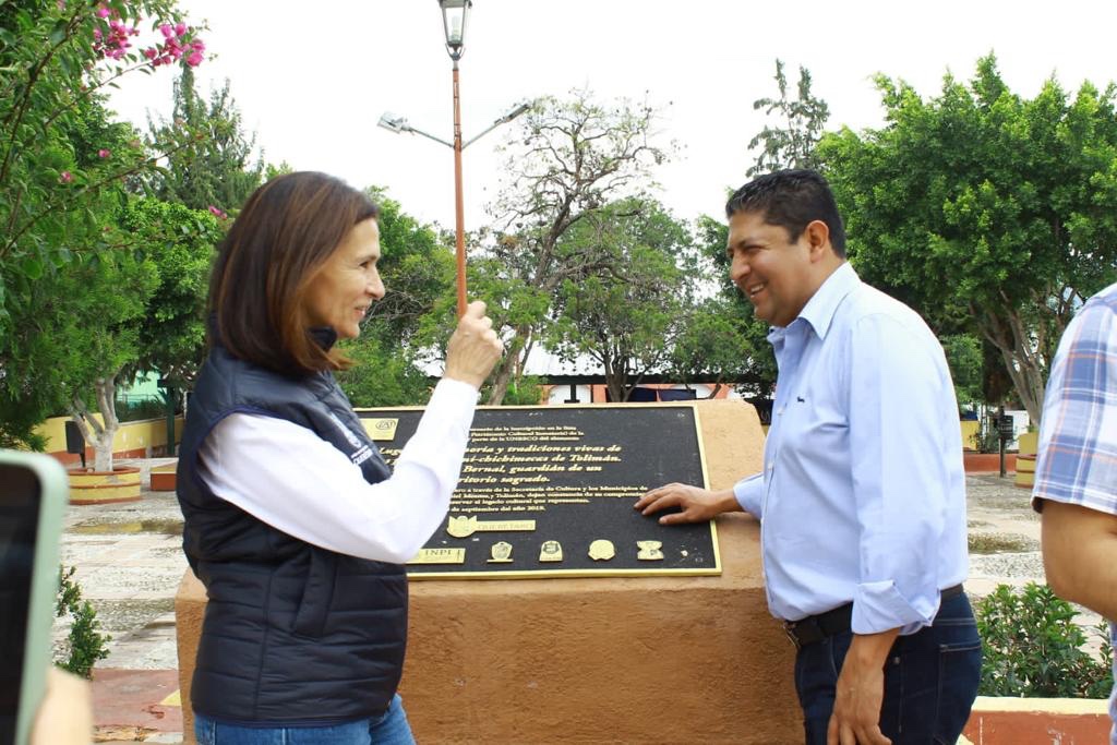 La Secretaria de Cultura del Estado Marcela Herbert Pesquera devela placa en Cadereyta Territorio Sagrada