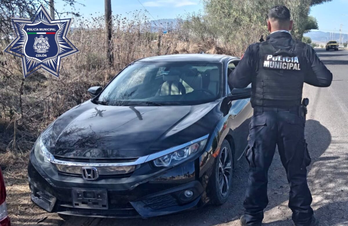 Recupera Secretaria de Seguridad Colón Vehículo con reporte de Robo